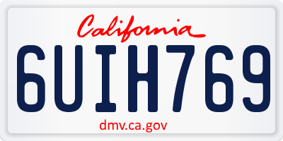 CA license plate 6UIH769
