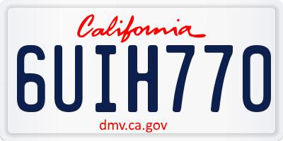CA license plate 6UIH770