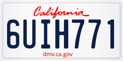 CA license plate 6UIH771
