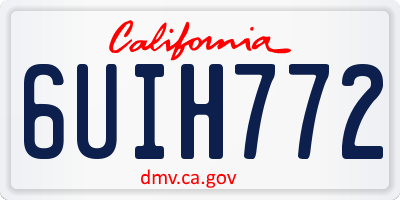 CA license plate 6UIH772