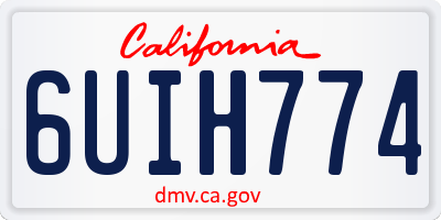 CA license plate 6UIH774