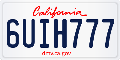 CA license plate 6UIH777