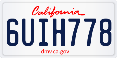 CA license plate 6UIH778