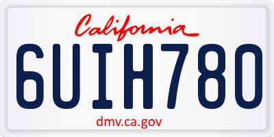 CA license plate 6UIH780