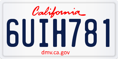 CA license plate 6UIH781