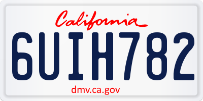 CA license plate 6UIH782