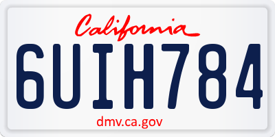 CA license plate 6UIH784
