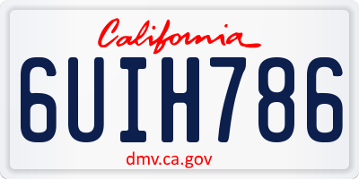 CA license plate 6UIH786