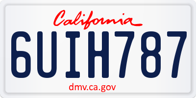 CA license plate 6UIH787