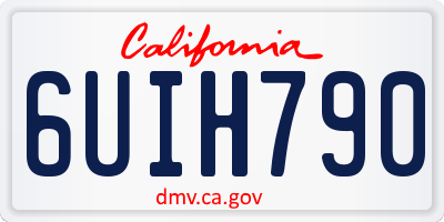CA license plate 6UIH790