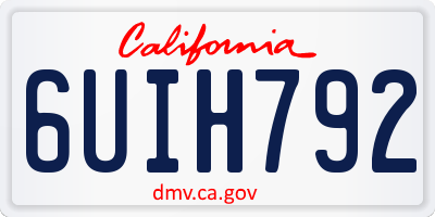 CA license plate 6UIH792