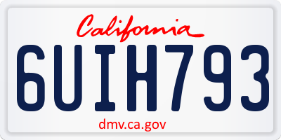 CA license plate 6UIH793