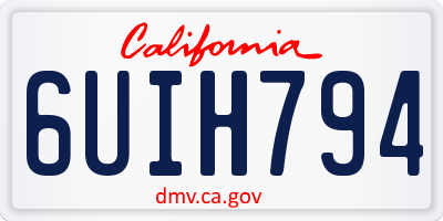 CA license plate 6UIH794