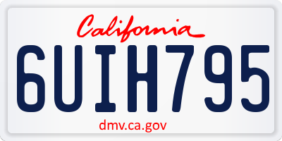 CA license plate 6UIH795