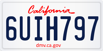 CA license plate 6UIH797