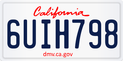 CA license plate 6UIH798