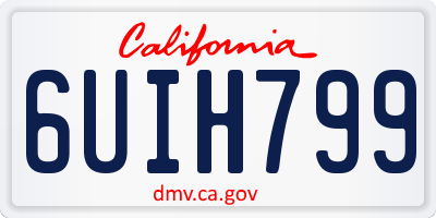 CA license plate 6UIH799