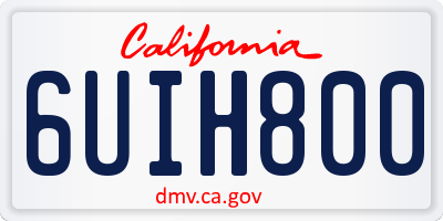 CA license plate 6UIH800