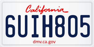 CA license plate 6UIH805
