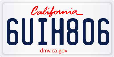CA license plate 6UIH806