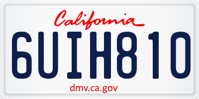 CA license plate 6UIH810
