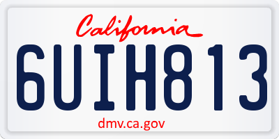 CA license plate 6UIH813