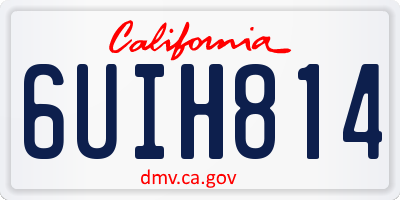 CA license plate 6UIH814