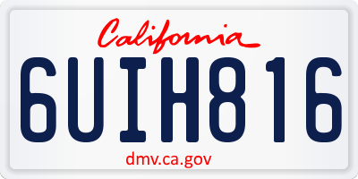 CA license plate 6UIH816
