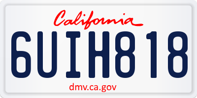 CA license plate 6UIH818