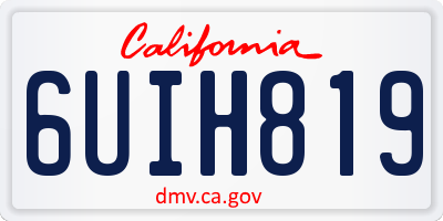 CA license plate 6UIH819