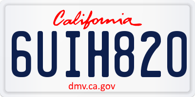 CA license plate 6UIH820