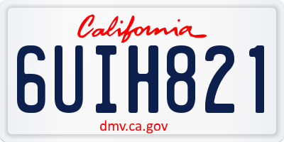 CA license plate 6UIH821