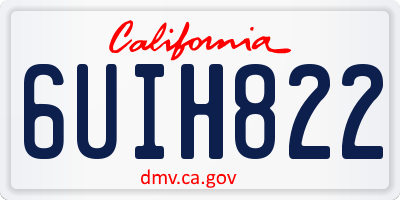CA license plate 6UIH822