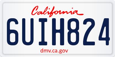 CA license plate 6UIH824