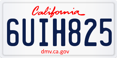 CA license plate 6UIH825