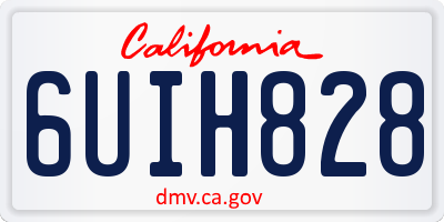 CA license plate 6UIH828