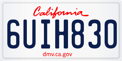 CA license plate 6UIH830