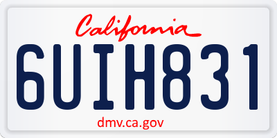 CA license plate 6UIH831