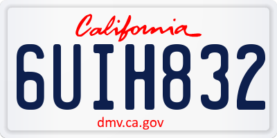 CA license plate 6UIH832