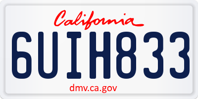 CA license plate 6UIH833