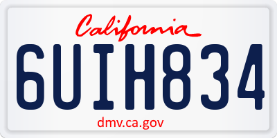 CA license plate 6UIH834