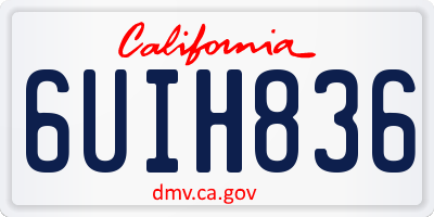 CA license plate 6UIH836