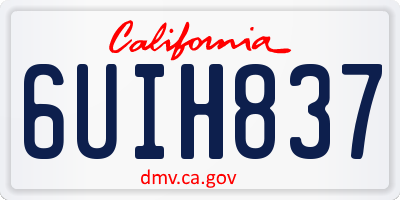 CA license plate 6UIH837