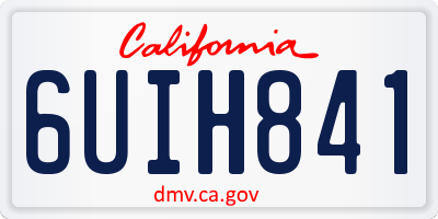 CA license plate 6UIH841