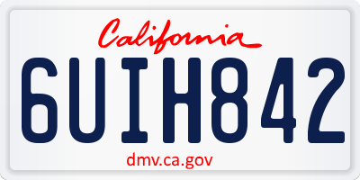 CA license plate 6UIH842
