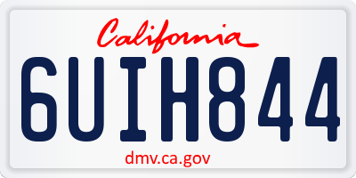 CA license plate 6UIH844