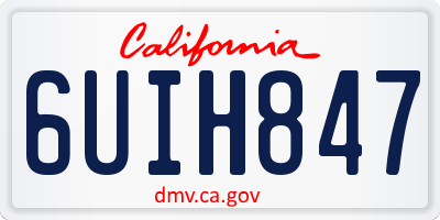 CA license plate 6UIH847