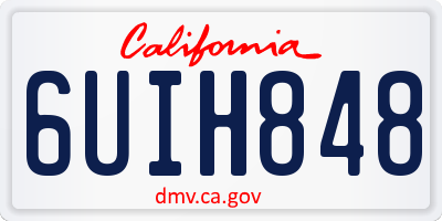 CA license plate 6UIH848
