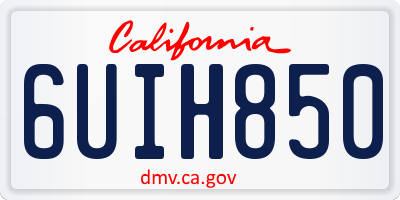 CA license plate 6UIH850