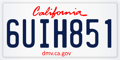 CA license plate 6UIH851